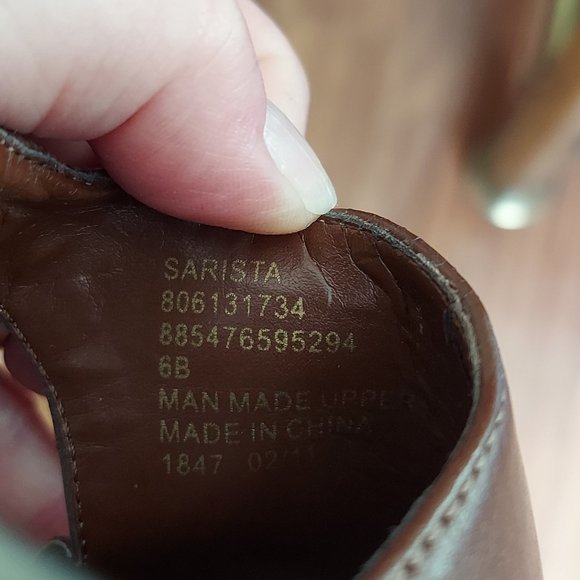 CHAPS SARISTA BROWN VEGAN LEATHER PEEP TOE HEELS (6B) - Picture 13 of 13